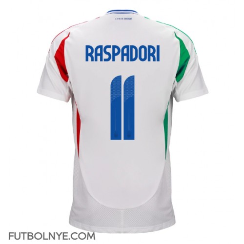 Camiseta Italia Giacomo Raspadori #11 Visitante Equipación Eurocopa 2024 manga corta
